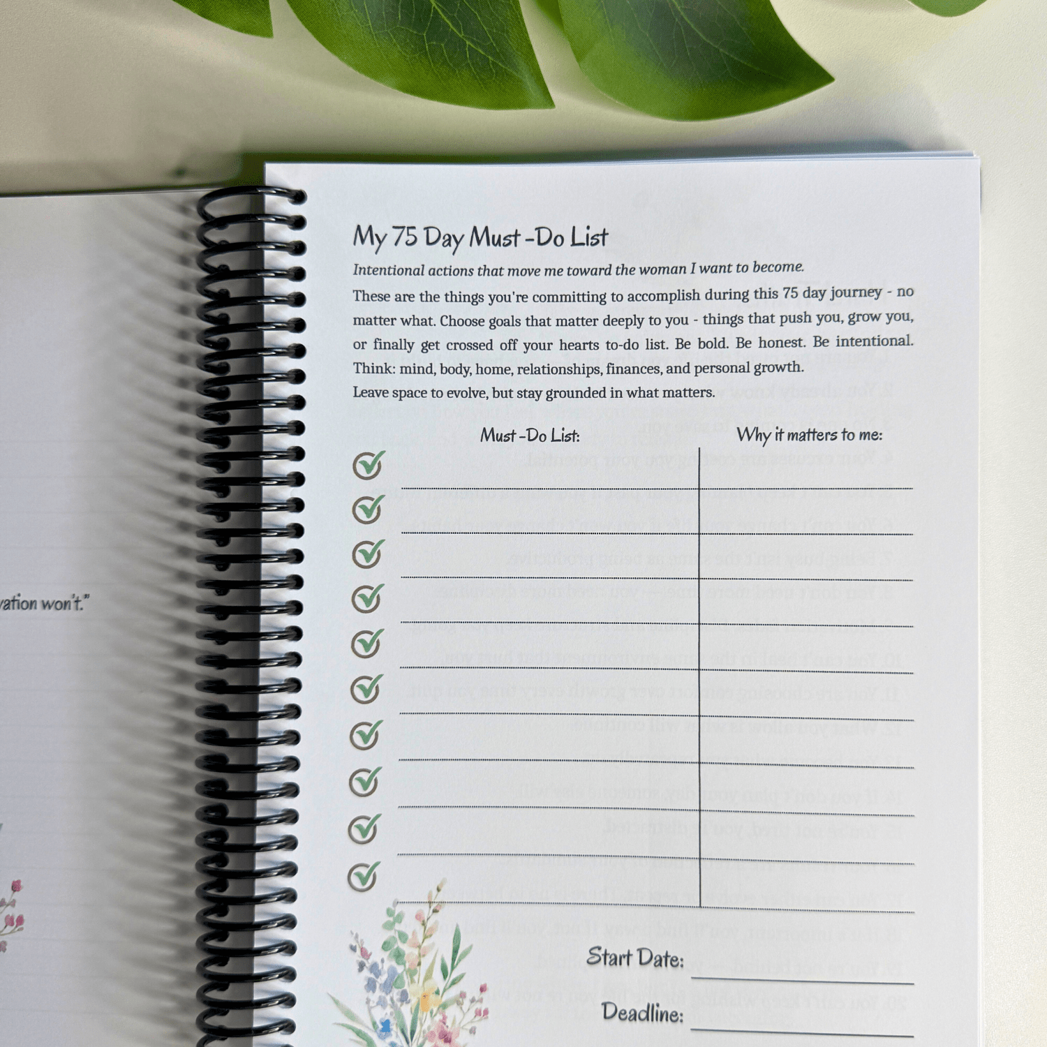 The 75-Day Reset Journal
